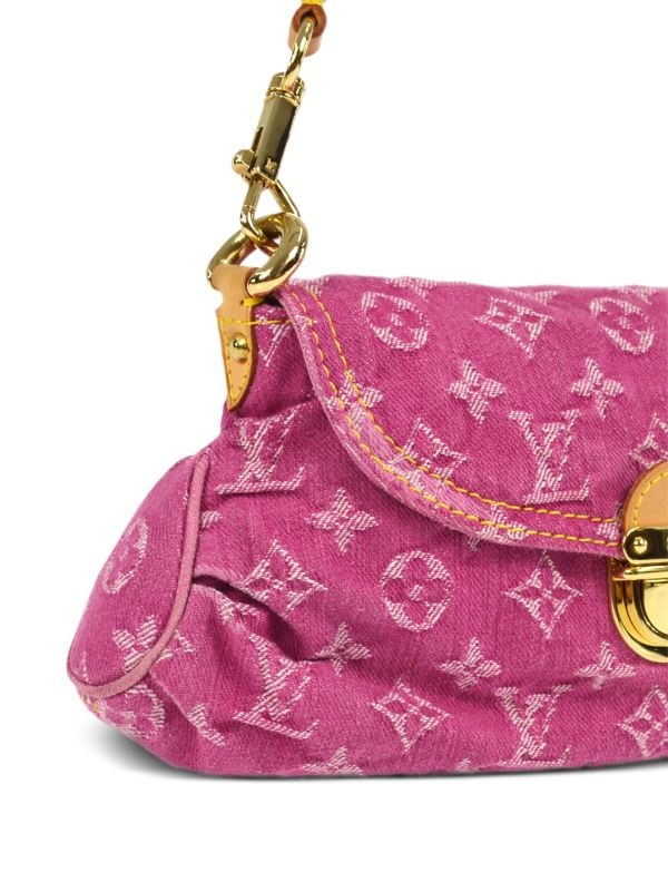 Louis Vuitton M95216 pink Denim Shoulder Bag Handbag Monogram Mini
