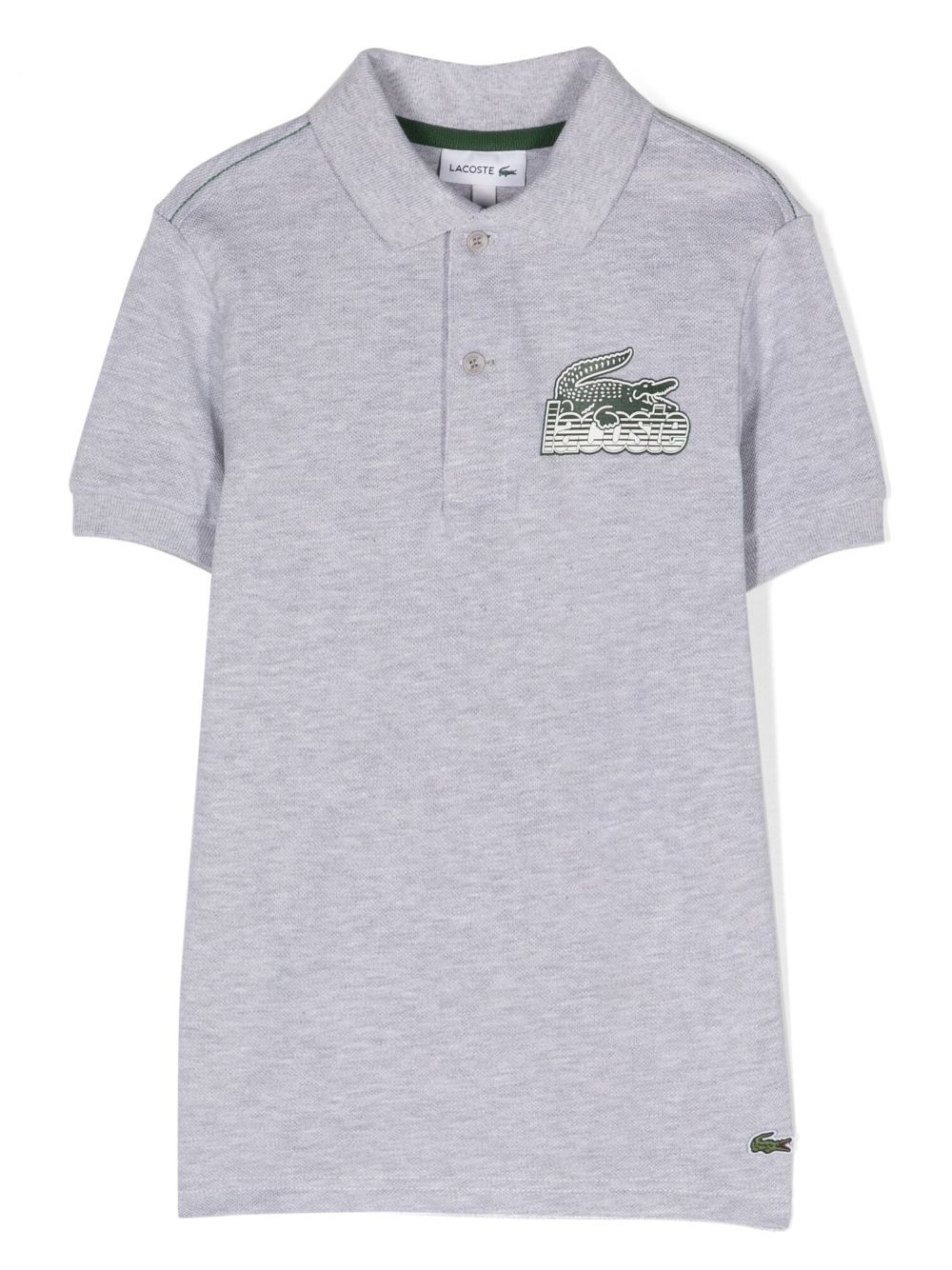 Lacoste Kids logo-print cotton polo shirt - Grey