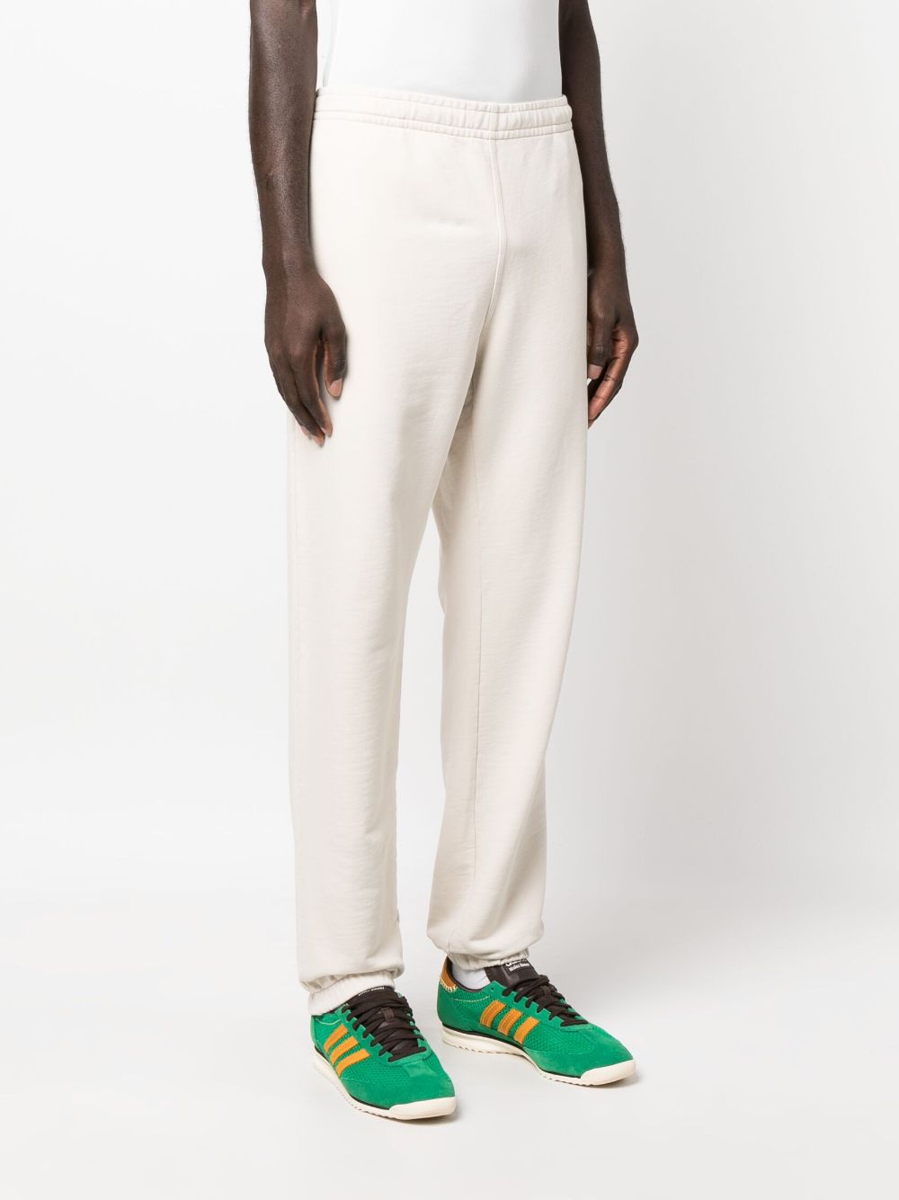 Shop Lacoste Logo-patch Organic Cotton Track Trousers In Neutrals