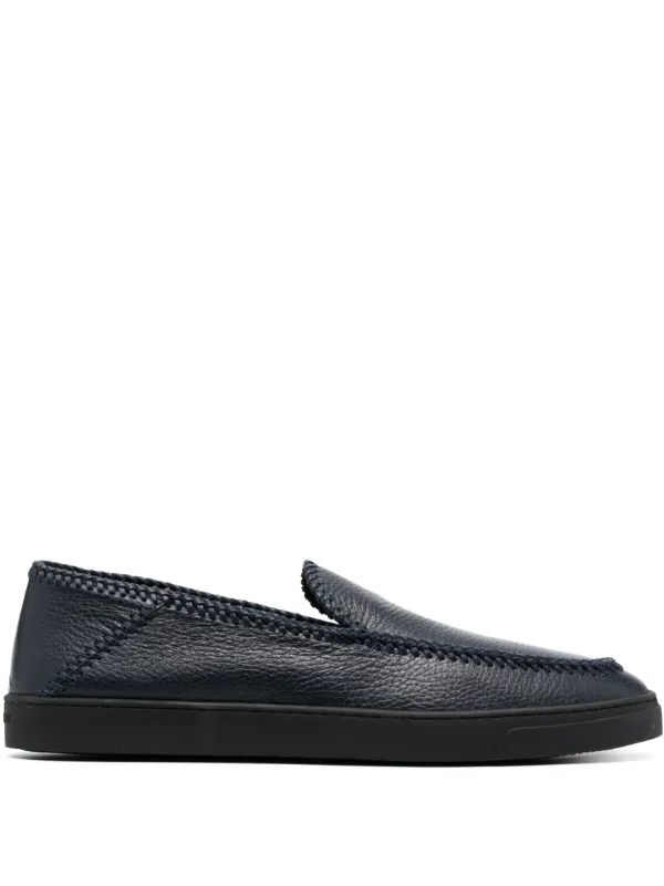 【関税込み】Giorgio Armani ブラック レザー ローファー ローファー レザー | Emporio Armani