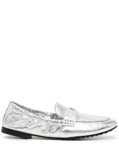 Tory Burch metallic leather ballet loafers