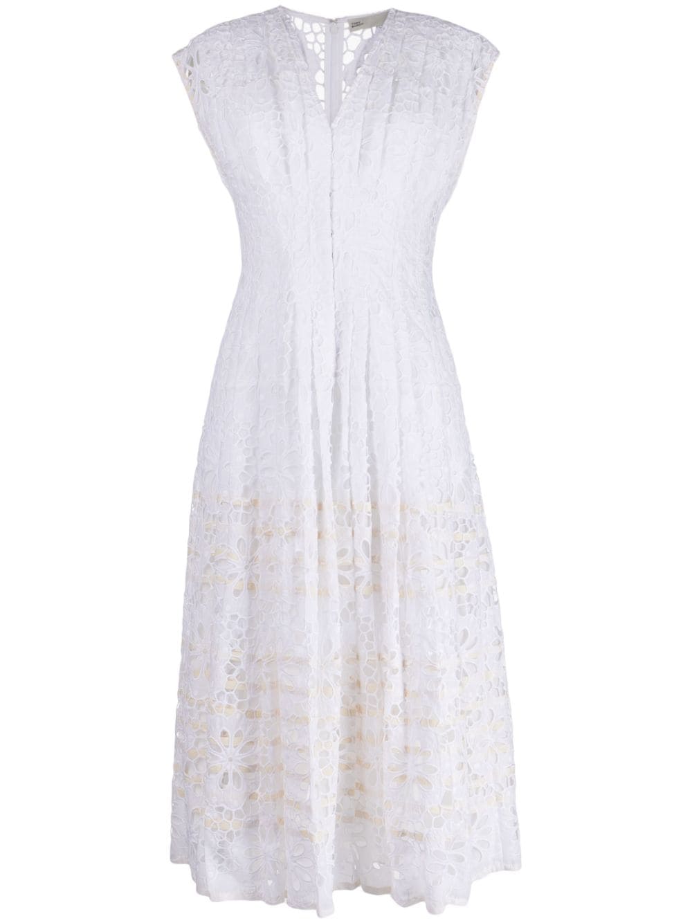Tory Burch Claire Mccardell Eyelet-embroidered Midi Dress In White