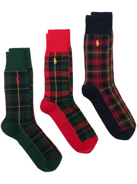 Polo Ralph Lauren pack de tres pares de calcetines con logo bordado