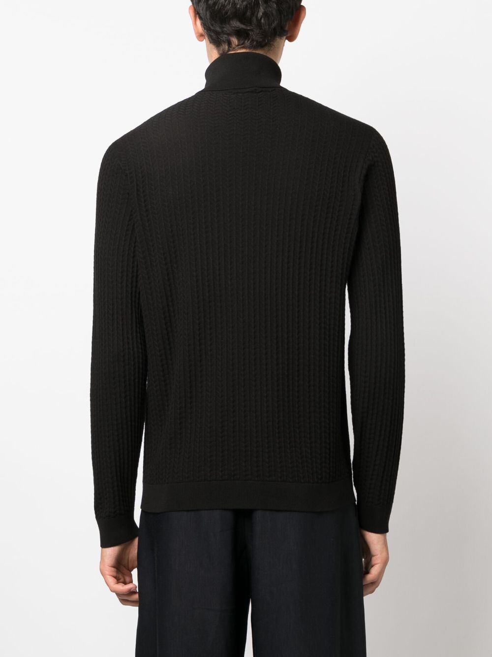 Giorgio Armani roll-neck intarsia-knit jumper Men