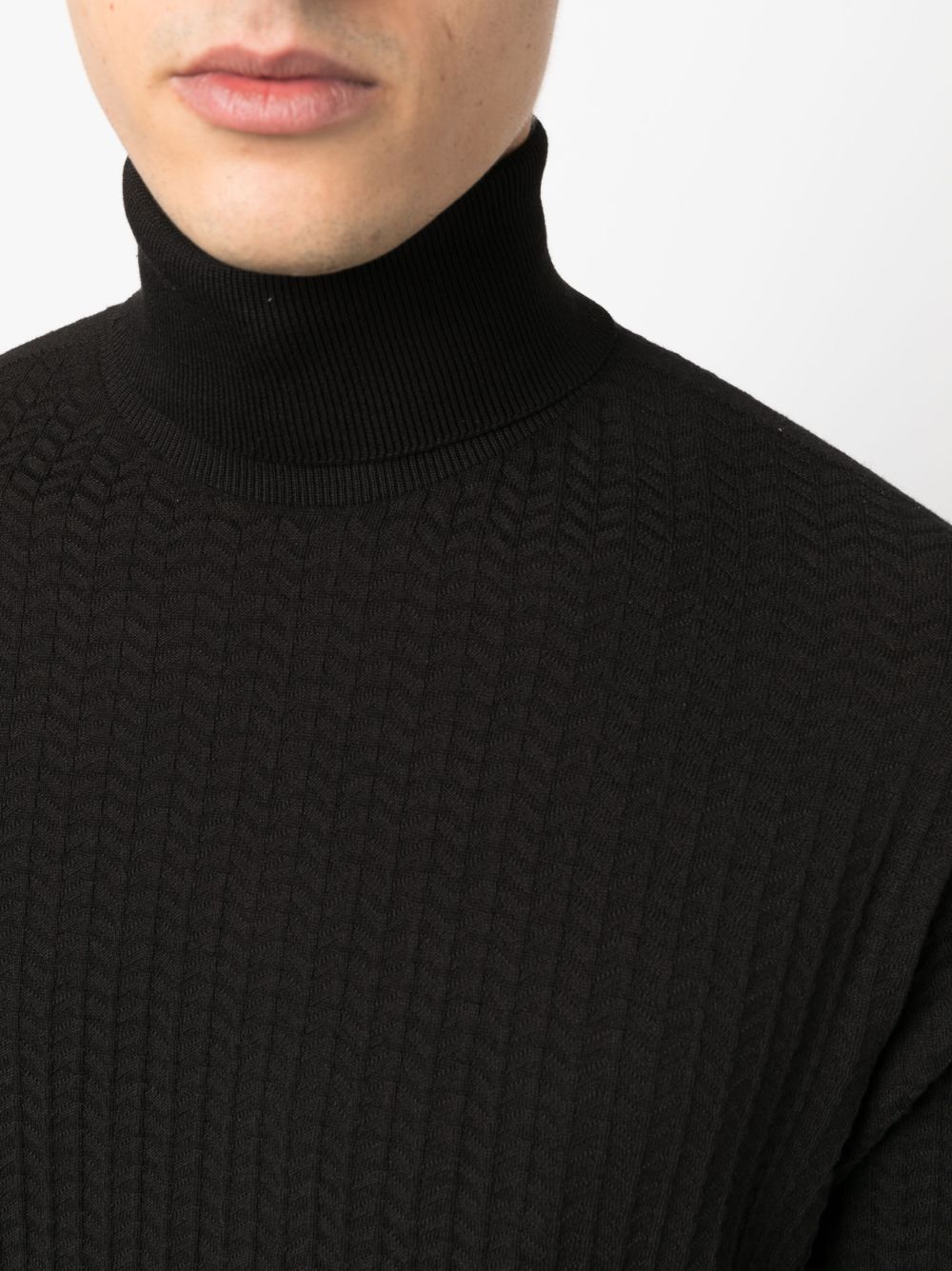 Giorgio Armani roll-neck intarsia-knit jumper Men