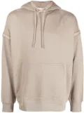 Helmut Lang logo-embroidered cotton hoodie - Neutrals