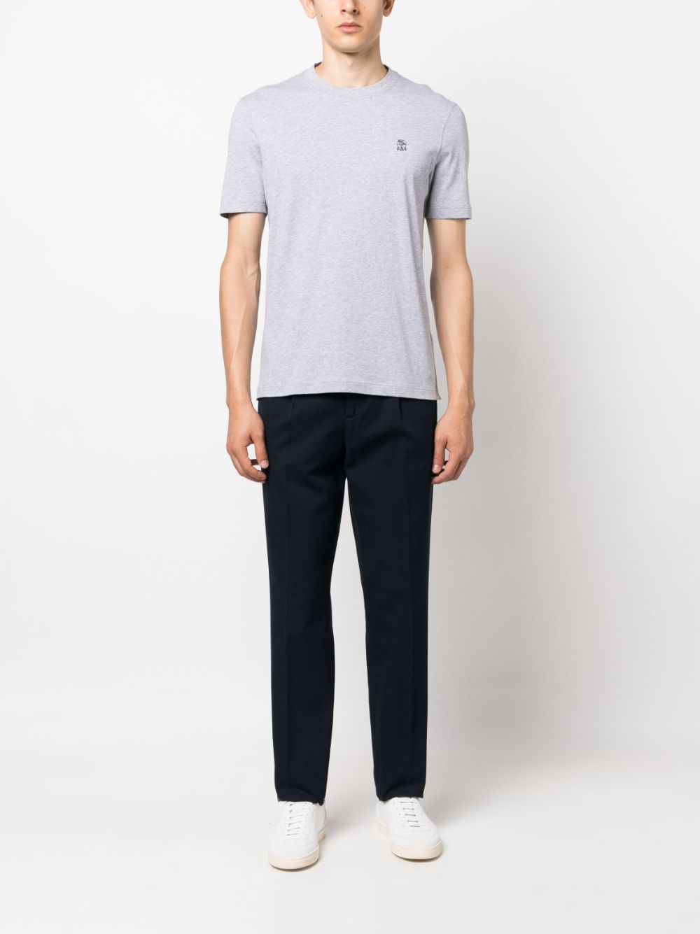 Brunello Cucinelli T-shirt met ronde hals - Grijs