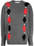 Alessandra Rich intarsia-patterned wool jumper - Grey