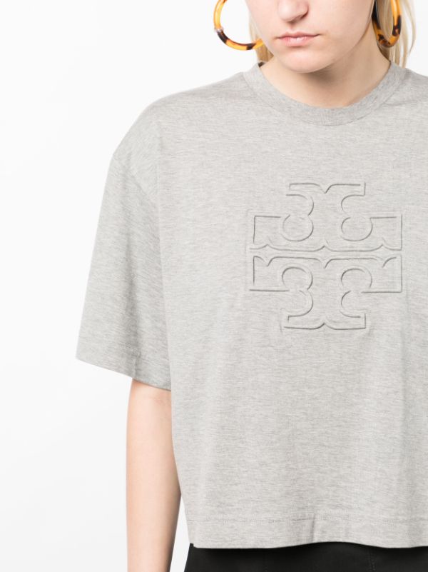 Tory Burch embossed-logo Cotton T-shirt - Farfetch