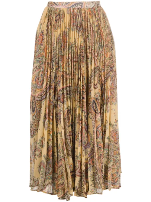 Jupe mi-longue plissée à imprimé cachemire - ETRO - Modalova