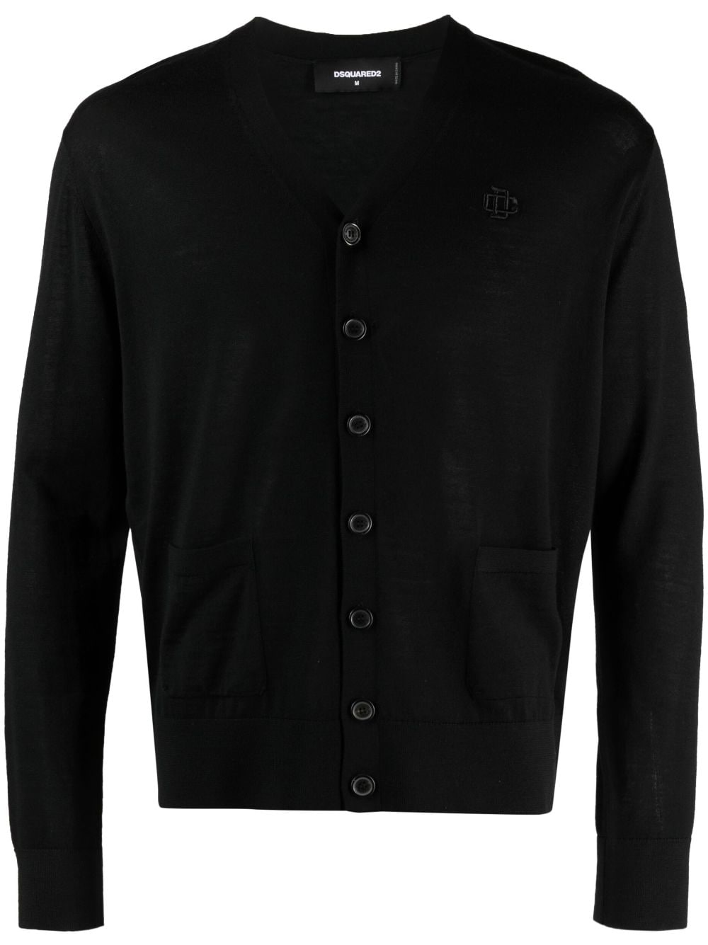 Shop Dsquared2 Long-sleeve Virgin Wool Cardigan In Black