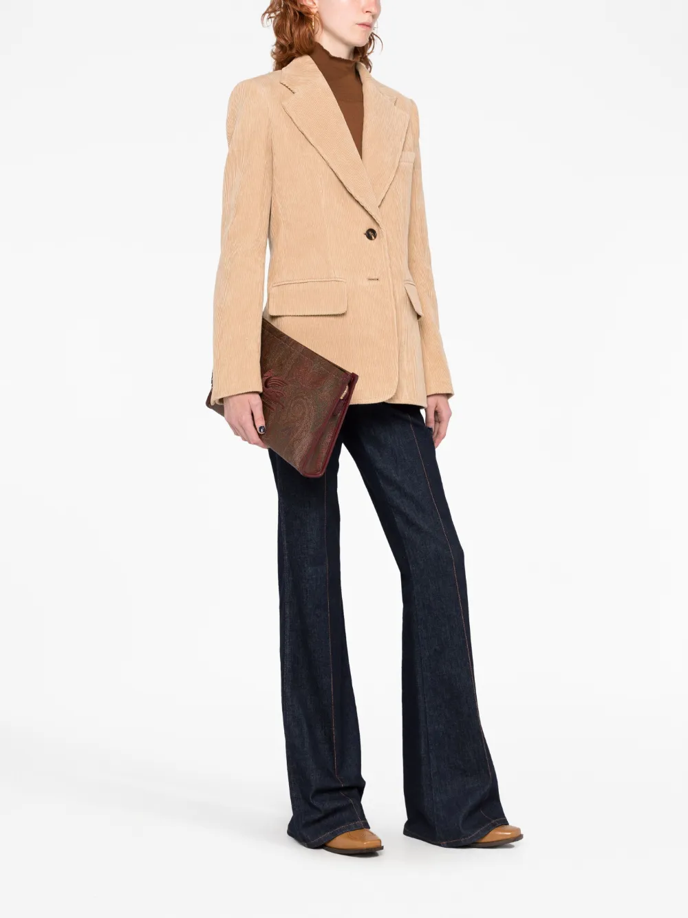 ETRO Clutch met geborduurd logo - Bruin