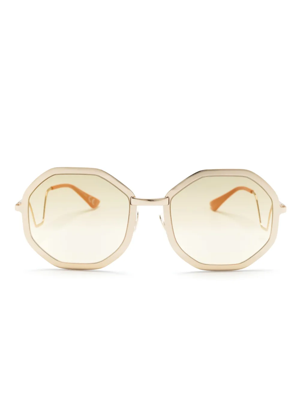 Marni Eyewear ラウンドフレーム サングラス - ゴールドトーン Marni Eyewear ラウンドフレーム サングラス - ゴールドトーン
