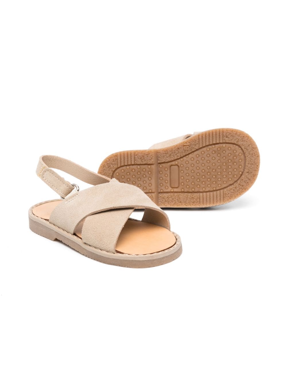Shop Babywalker Crossover-strap Suede Sandals In Neutrals