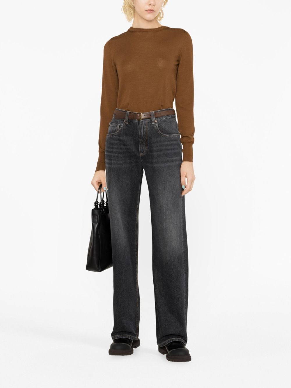 Brunello Cucinelli high-waisted wide-leg jeans - Zwart