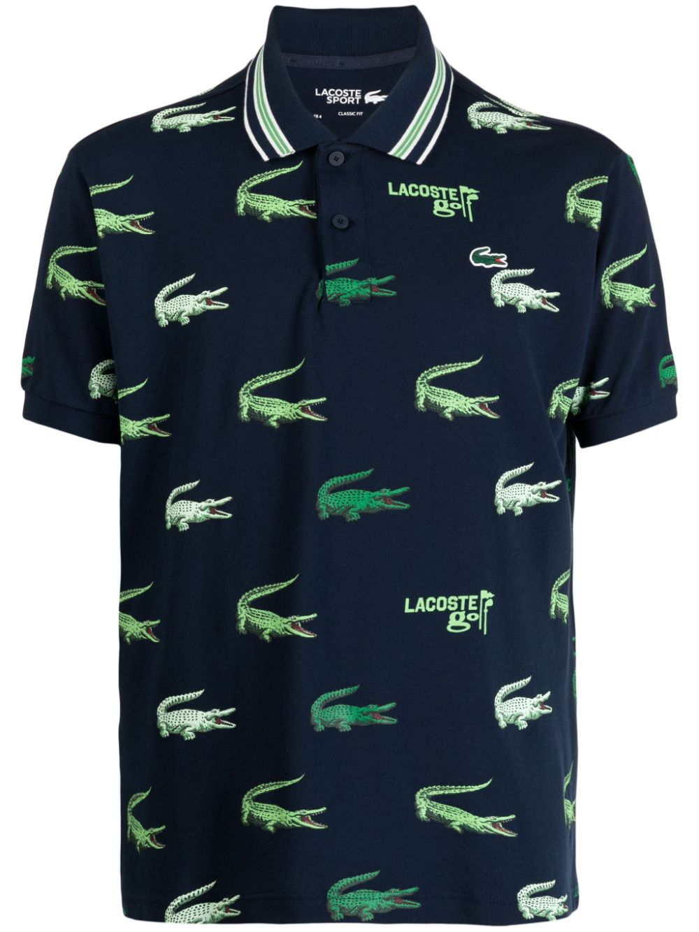 Lacoste Crocodile Logo Print Polo Shirt - Farfetch