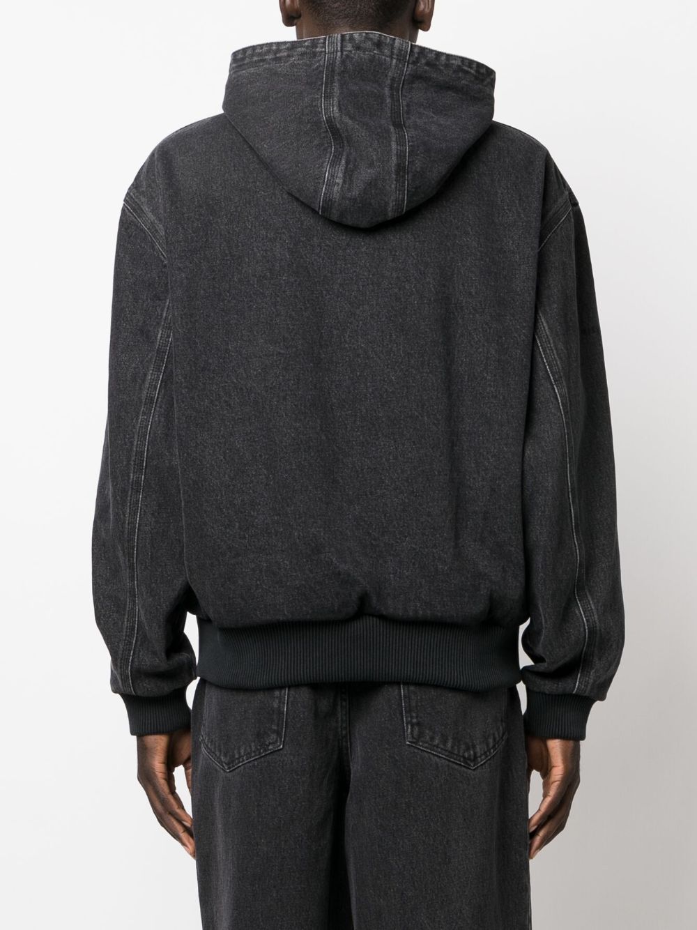 Shop Givenchy Distressed-effect Cotton Hooded Jacket In Grey