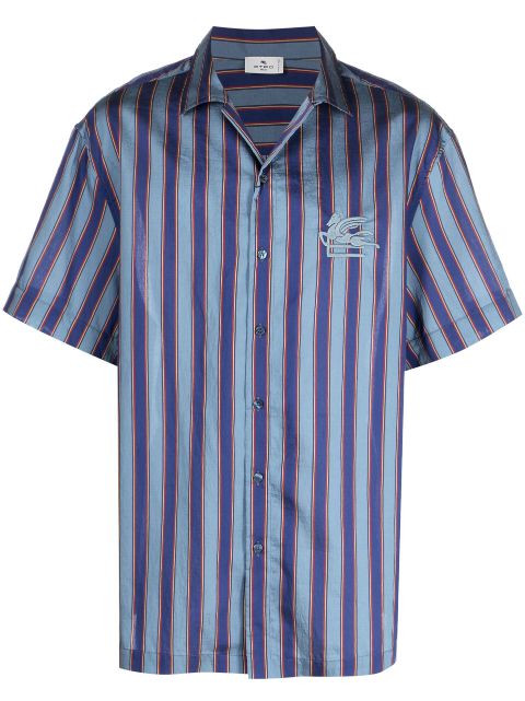 ETRO logo-embroidered striped shirt