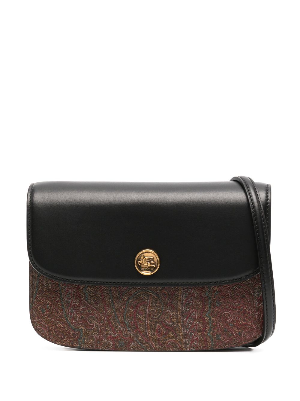 logo-plaque paisley-print shoulder bag