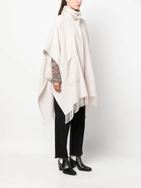Herno Panelled wool cashmere Blend Cape Neutrals FARFETCH IE