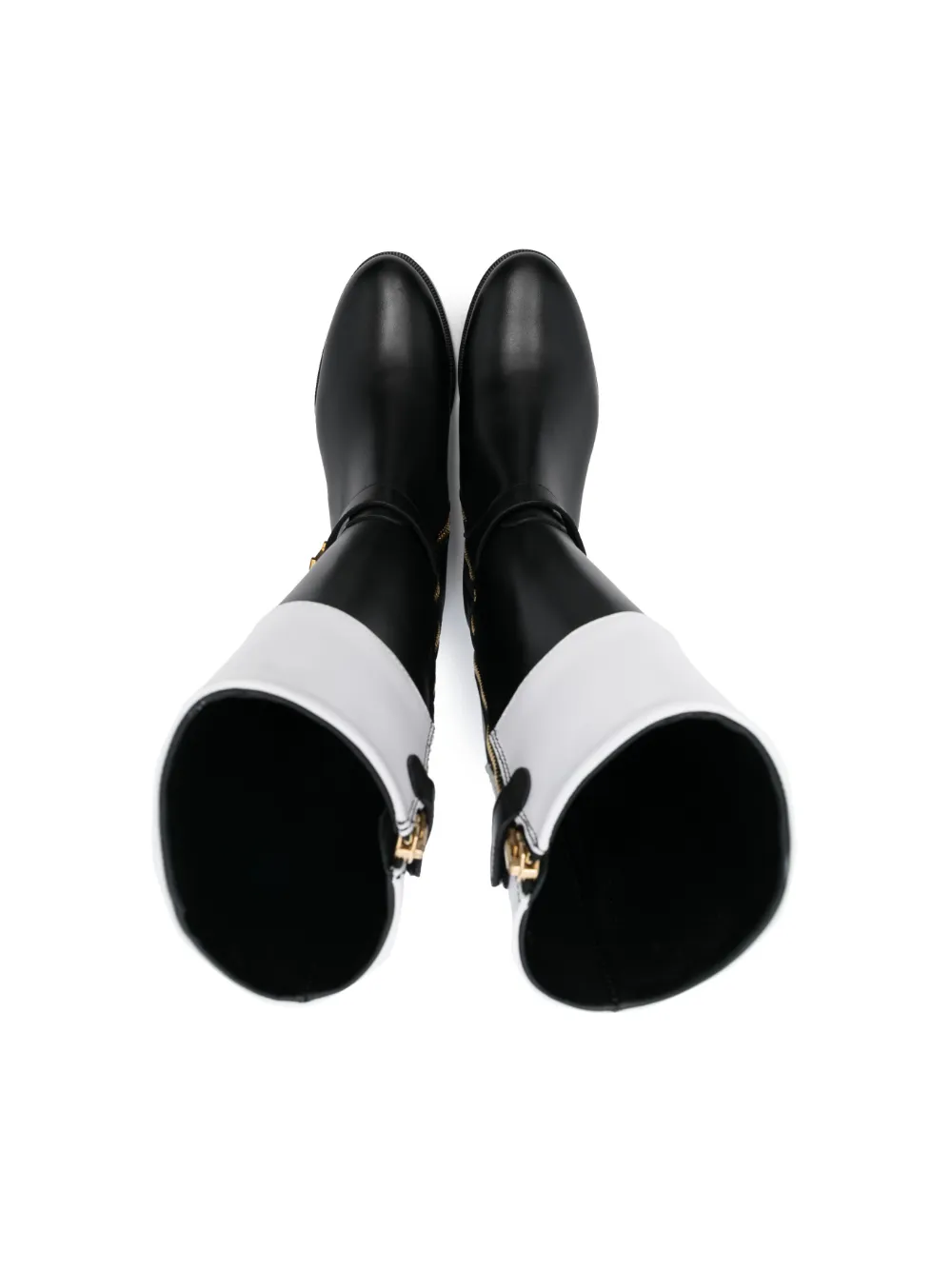 Balmain Logo Leather Boots In Black