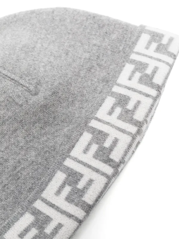 Fendi Kids logo-intarsia turn-up Beanie | Grey | FARFETCH ZA