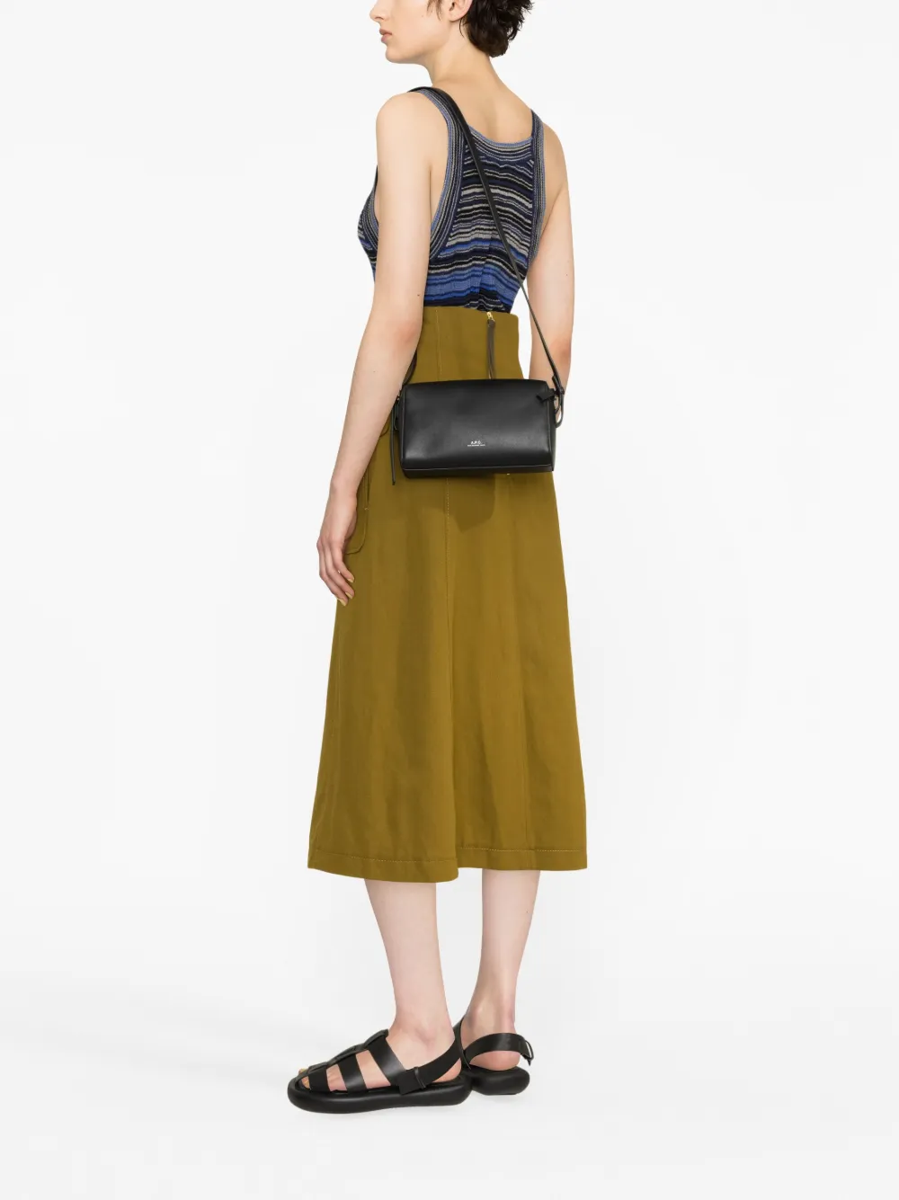 A.P.C. Crossbodytas met rits - Zwart