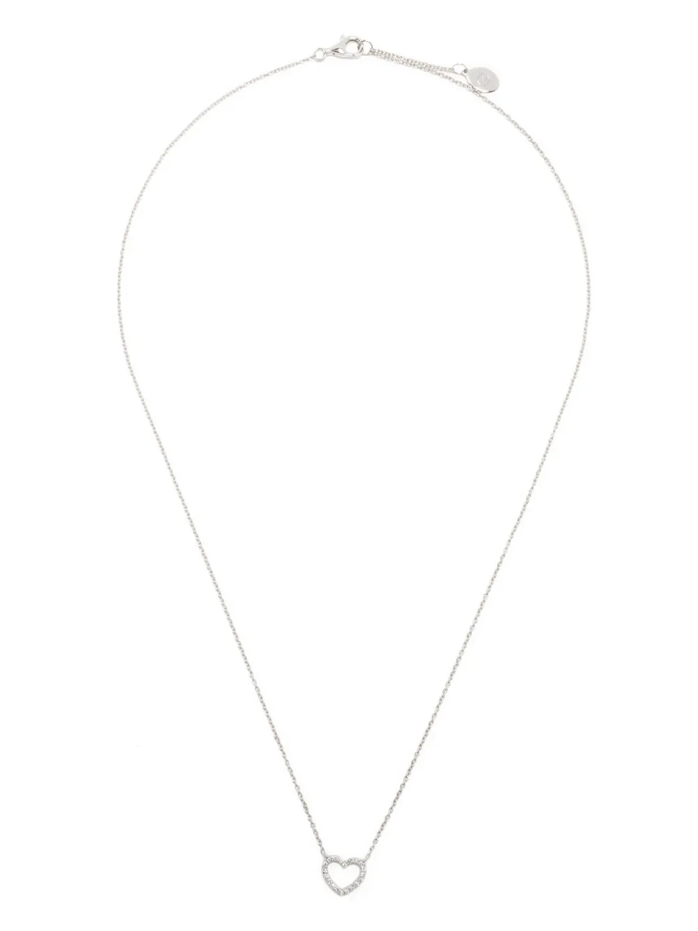 Veynou 14kt White Gold Diamond Heart Necklace In Silver