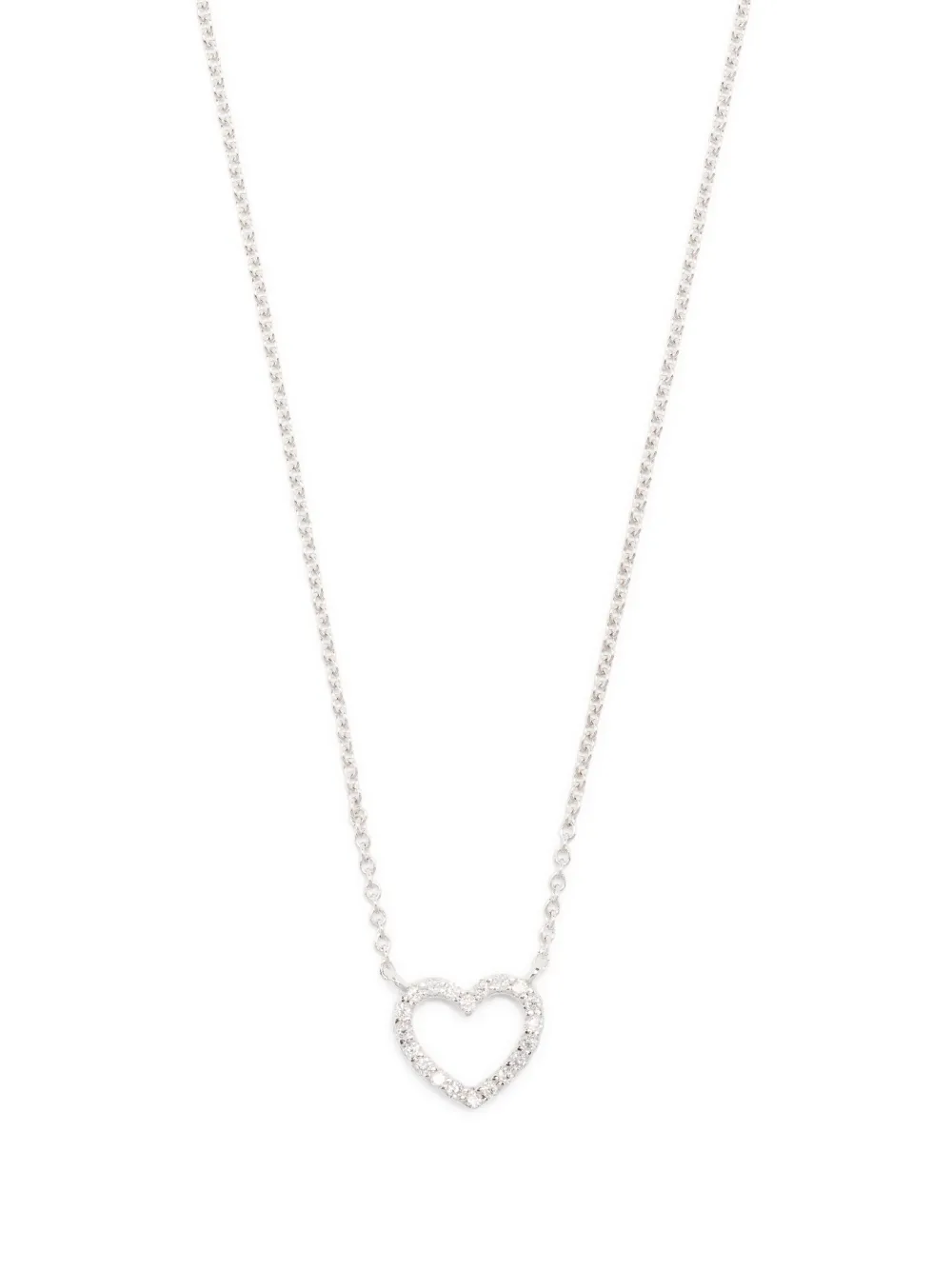 Veynou 14kt White Gold Diamond Heart Necklace In Silver