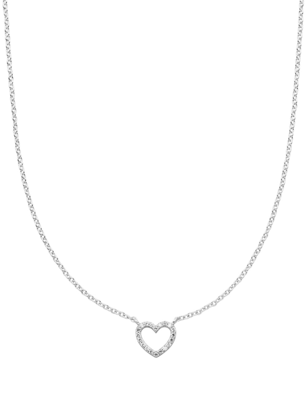 14kt white gold Heart diamond necklace