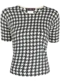 John Galliano Pre-Owned 1990s houndstooth print short-sleeved top - Black