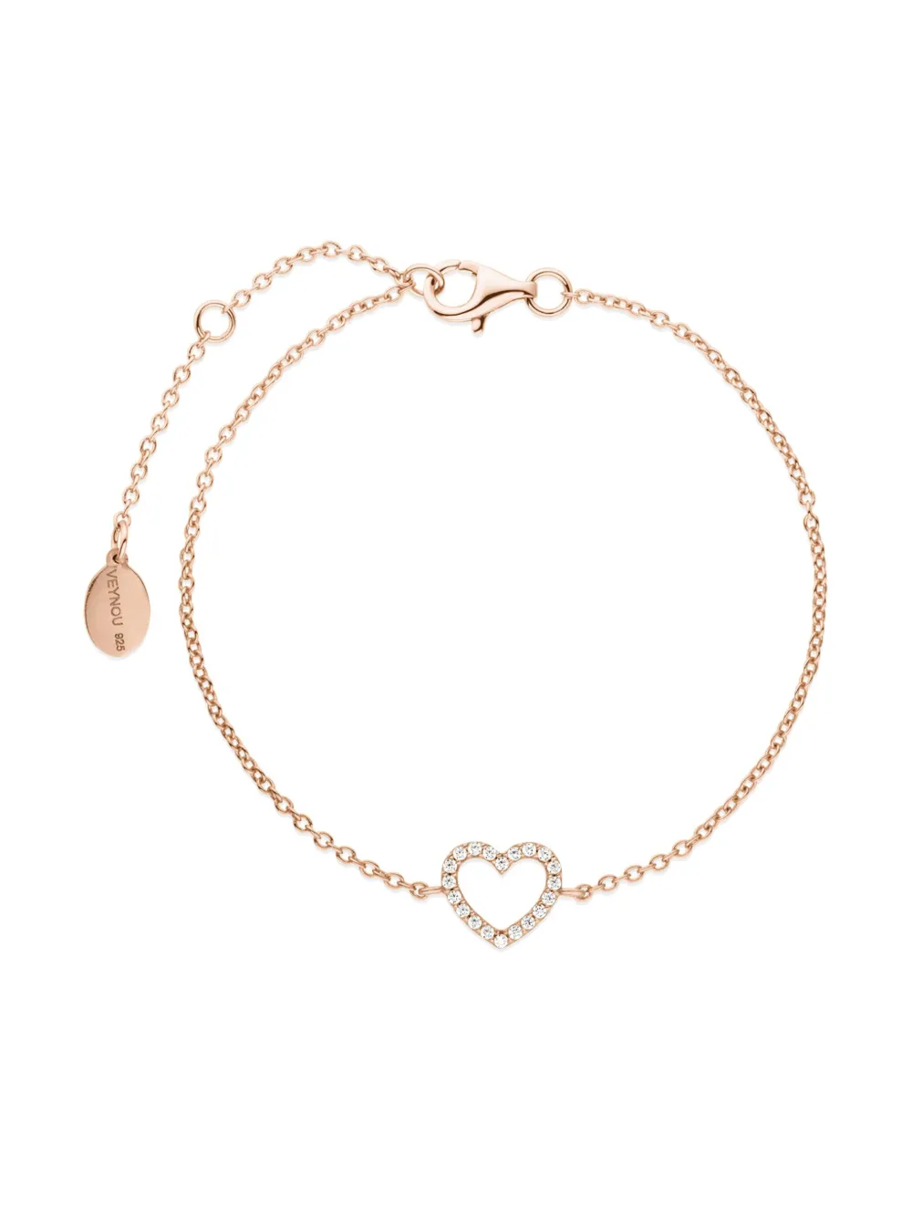 VEYNOU Heart ダイヤモンド ブレスレット 14Kローズゴールド - ピンク VEYNOU Heart ダイヤモンド ブレスレット 14Kローズゴールド - ピンク