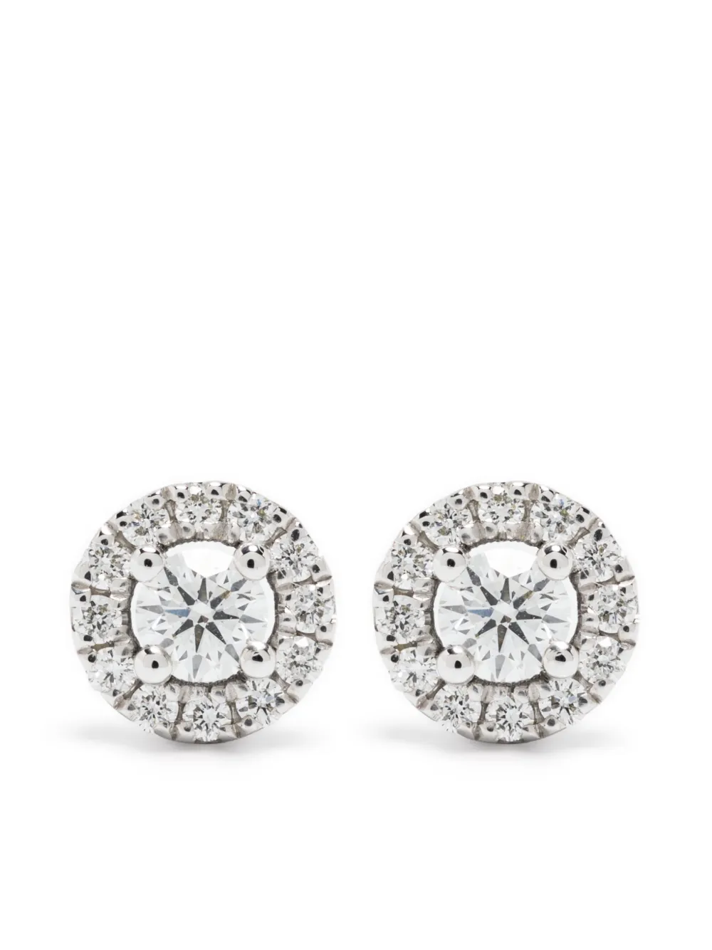 Veynou 14kt White Gold Diamond Stud Earrings In Silver