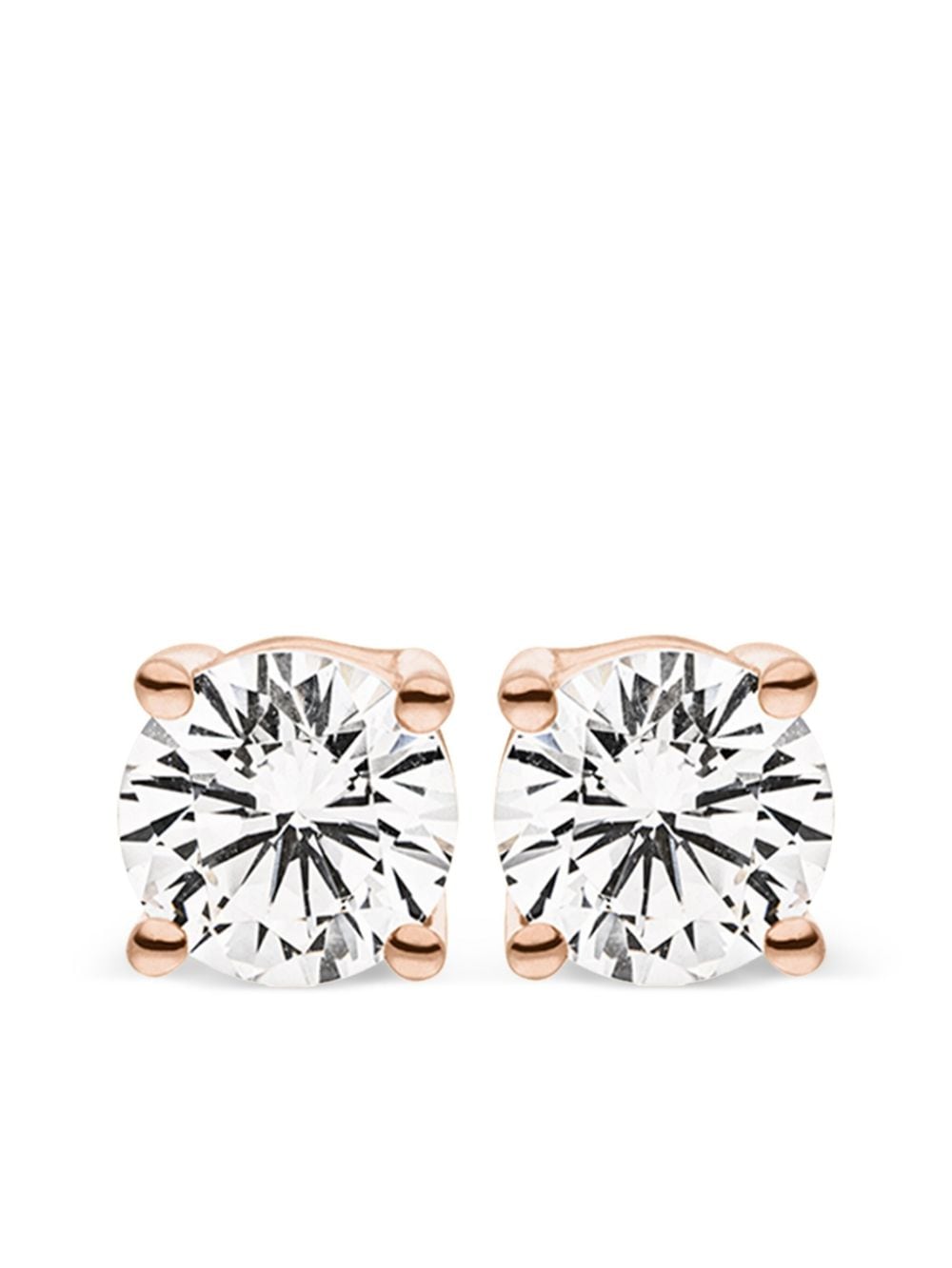 Veynou 14kt Rose Gold Ella Diamond Stud Earrings In Pink