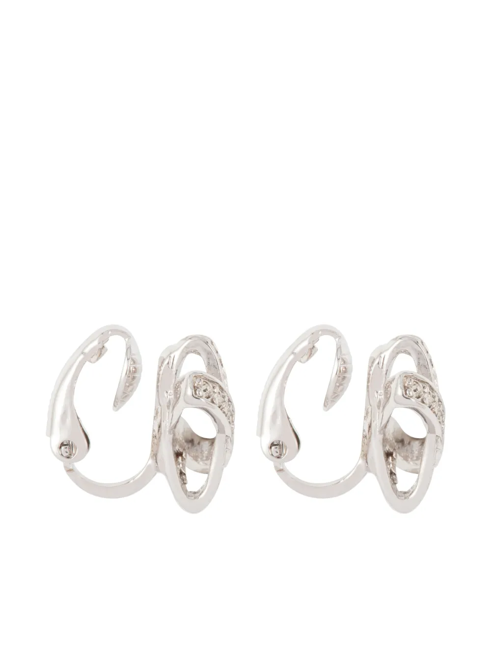 Nina Ricci 1990s oorclips verfraaid met kristallen - Zilver