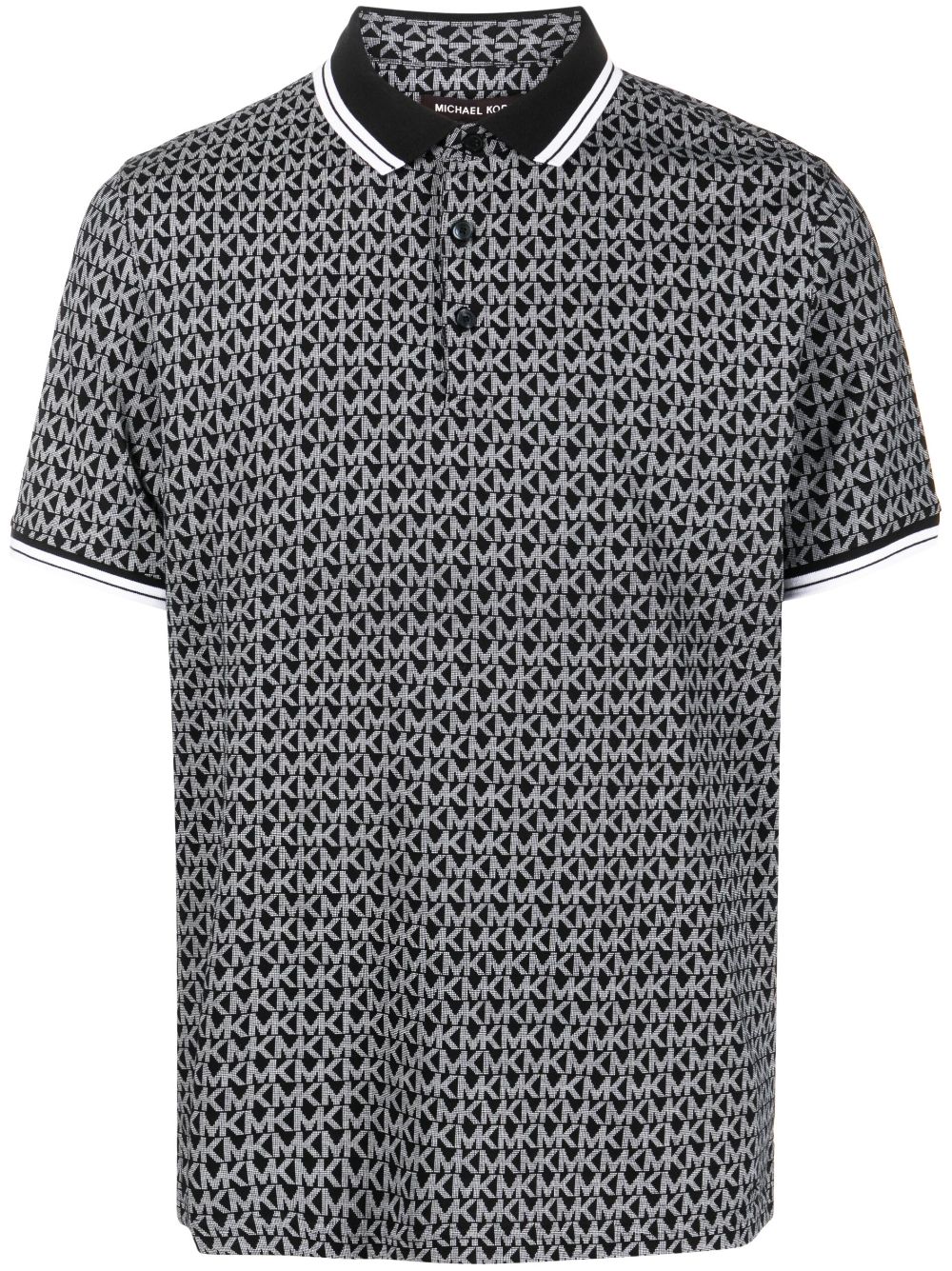 monogram-print short-sleeved polo shirt