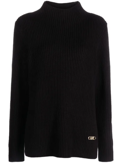 Michael Michael Kors logo-plaque ribbed-knit jumper