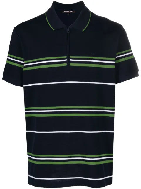 Michael Kors striped cotton blend polo shirt