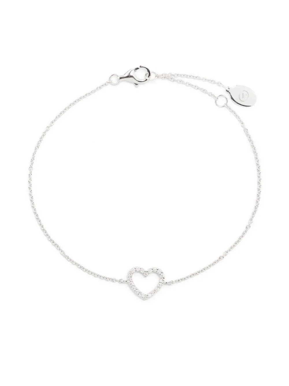 Veynou 14kt White Gold Diamond Heart Bracelet In Silver