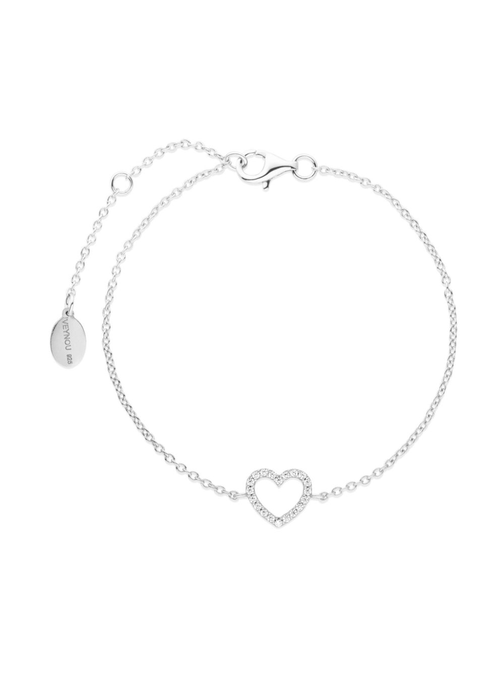 14kt white gold Heart diamond bracelet