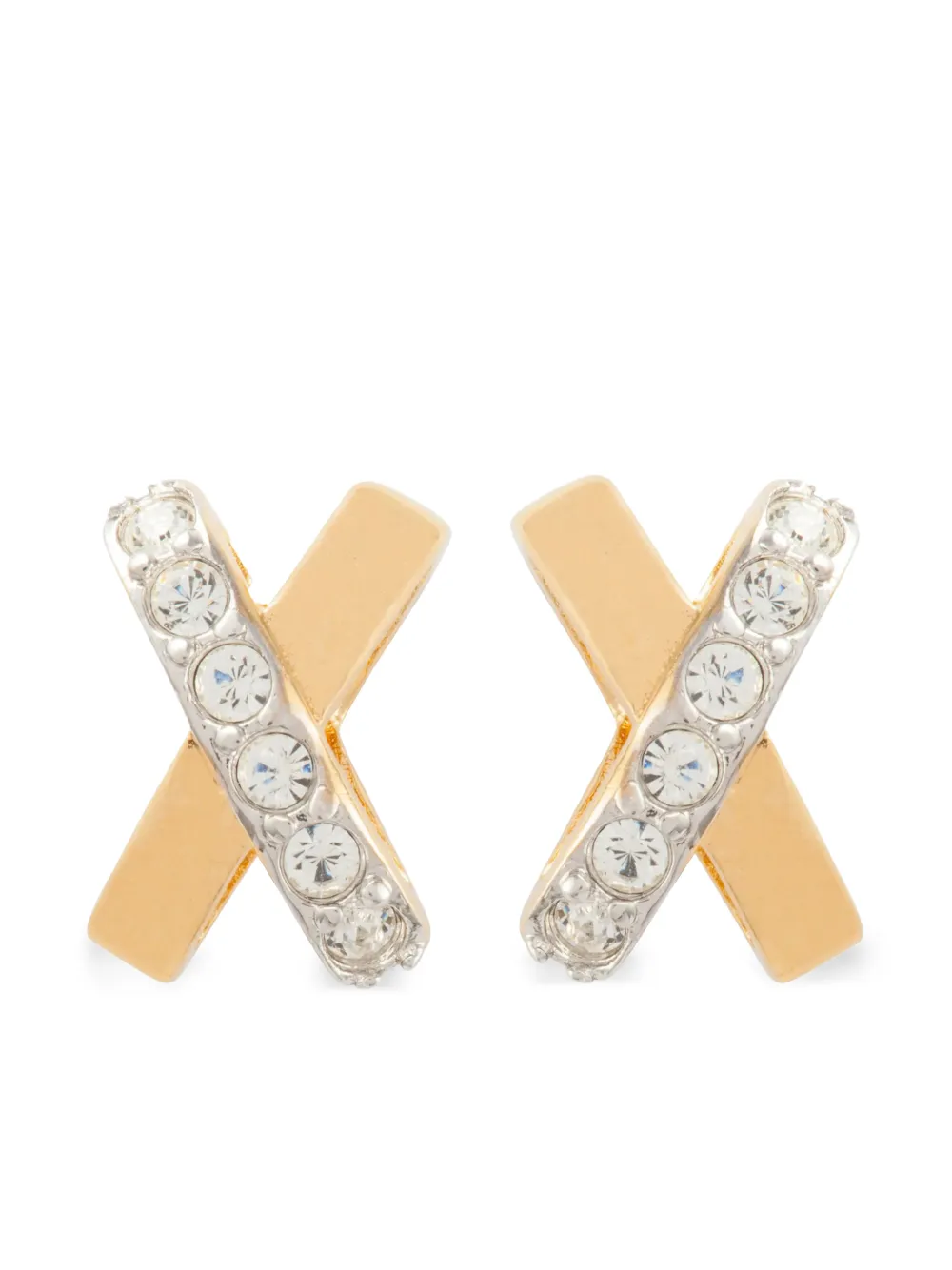 1980s Crystal-Embellished Stud Earrings