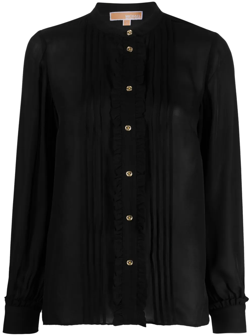 Michael Michael Kors chemise boutonnée à volants - Noir Top Merken Winkel