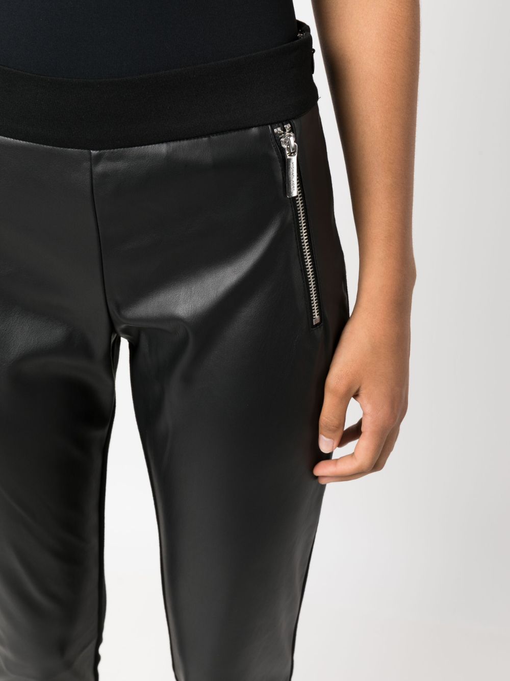 Shop Michael Michael Kors Zip-pocket Stretch Legging In Black