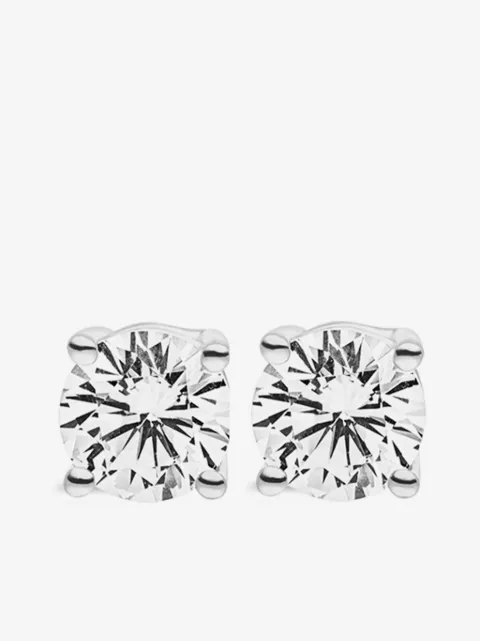 VEYNOU 14kt white gold Ella diamond stud earrings