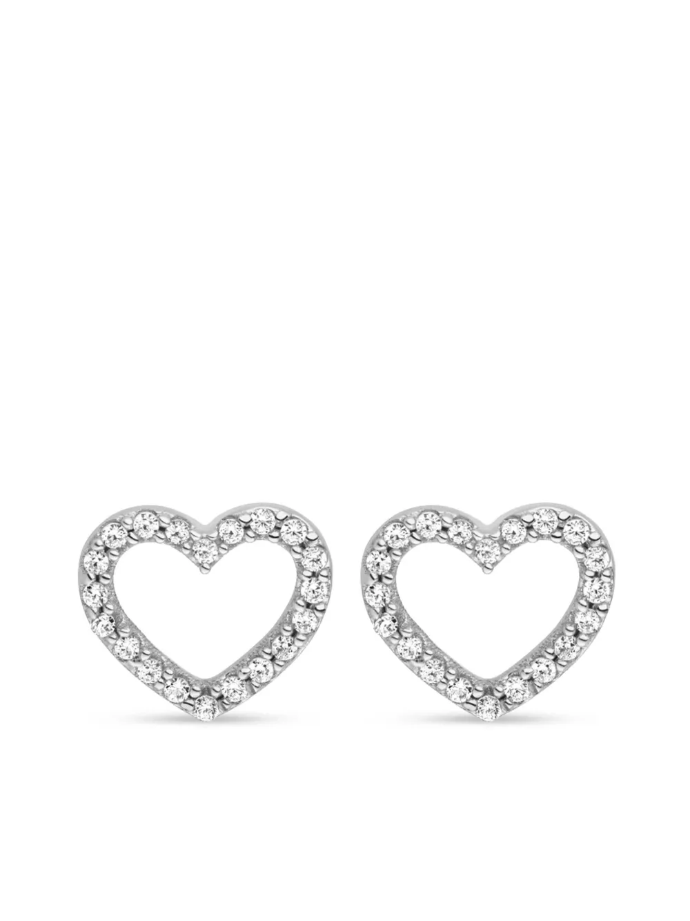VEYNOU aretes Heart en oro blanco de 14kt con diamante | plateado | Image 1
