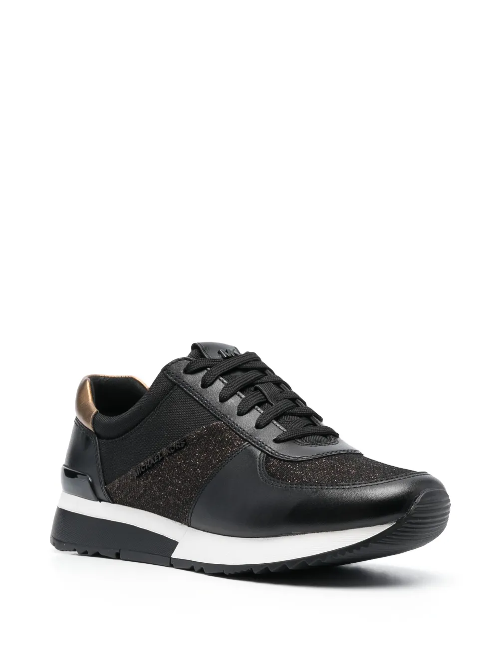 Shop Michael Michael Kors Allie Low-top Leather Sneakers In Schwarz