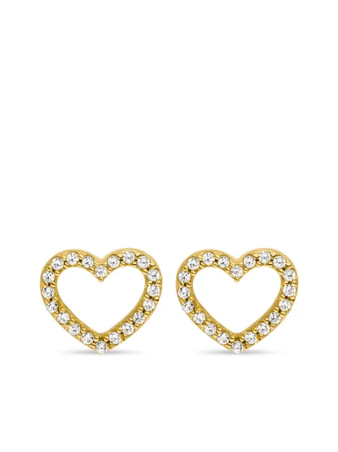 VEYNOU 14kt yellow gold Heart diamond stud earrings