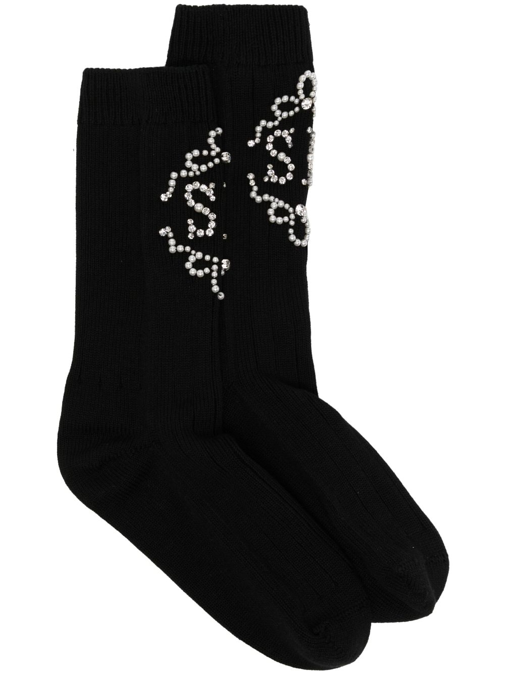monogram-embellished cotton socks