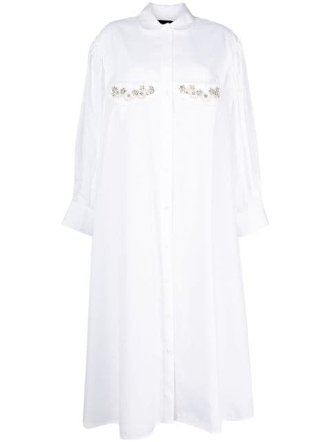 Simone Rocha crystal-embellished cotton shirtdress