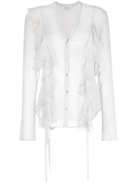 Blumarine ruffled silk blouse